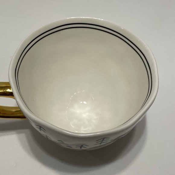GRACE'S TEAWARE METALLIC GOLD Arrows  Geometric TEA Cup COFFEE MUG  READ - Picture 3 of 9